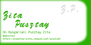 zita pusztay business card